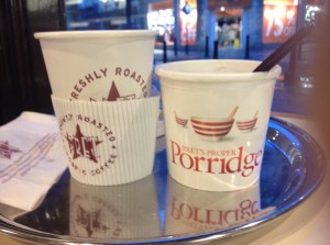 Chai tea and porridge..a reward to myself for the winter commute