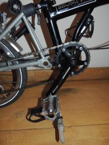 The new FSA Vero crankset, using the inner ring only from a compact double and mounted on a new Shimano 118mm BB